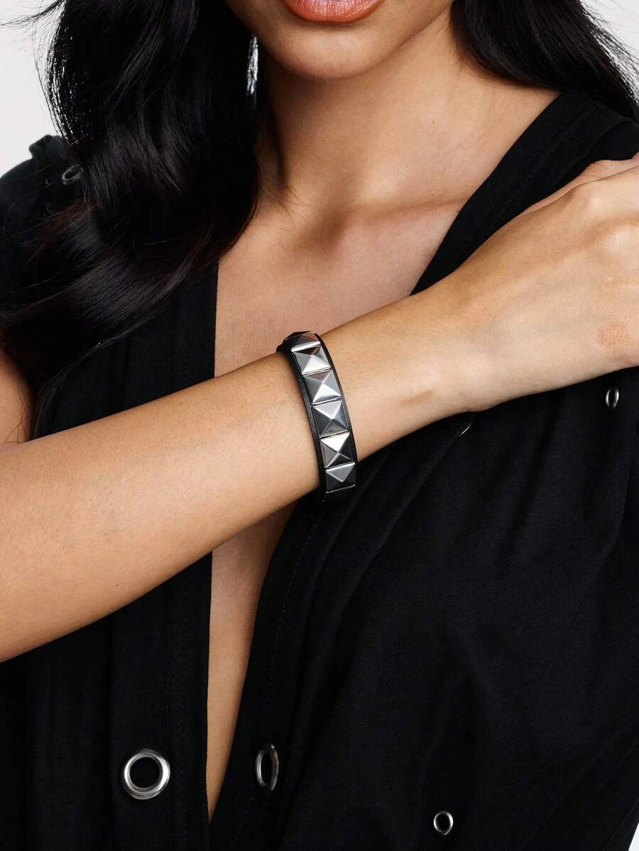 Punk Rivet Leather Bracelet Set