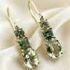 Vintage Bohemian Green Rhinestone Dangle Earrings