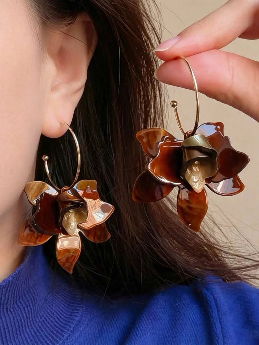 Vintage Floral Acrylic Earrings
