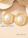 Geometric Textured Pearl Drop Earrings