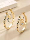 Retro Asymmetric Crescent Moon Drop Earrings