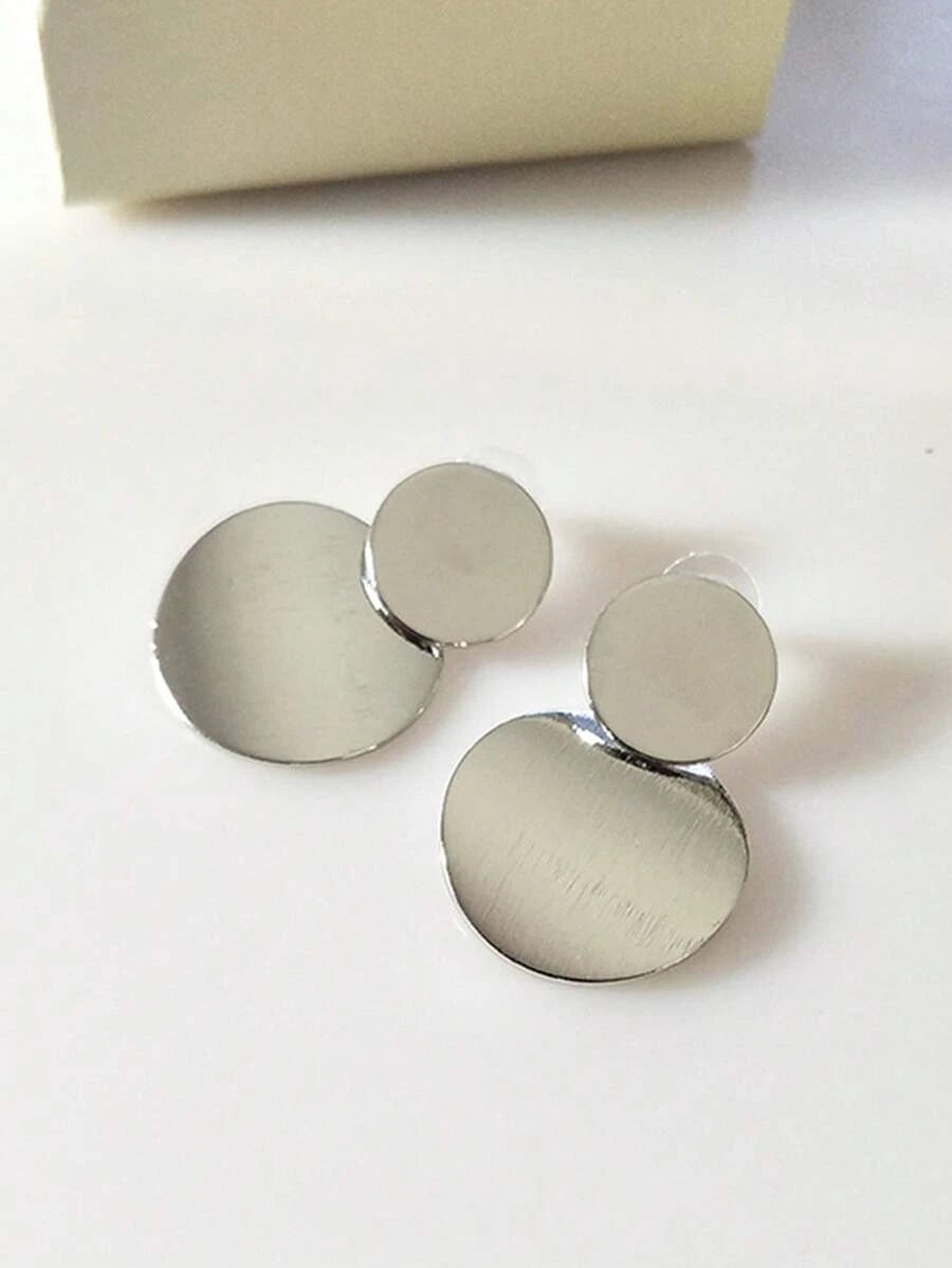 Retro Fashion Metal Round Disc Earrings