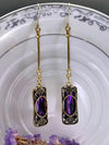 Retro Bronze Crystal Long Earrings