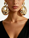 Gold-Plated Metal Drum Dangle Earrings