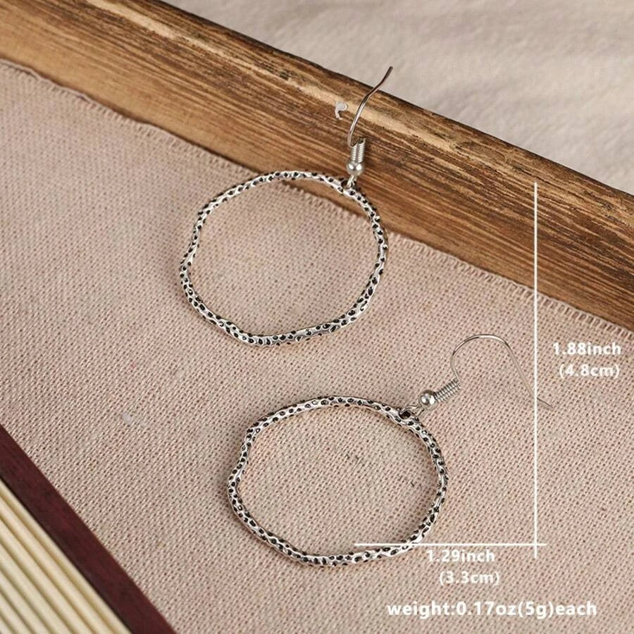 Retro Minimalist Round Hook Earrings