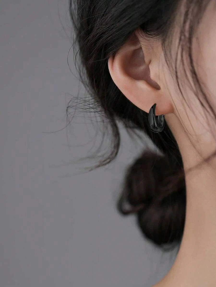 Burgundy Geometric Hoop Earrings