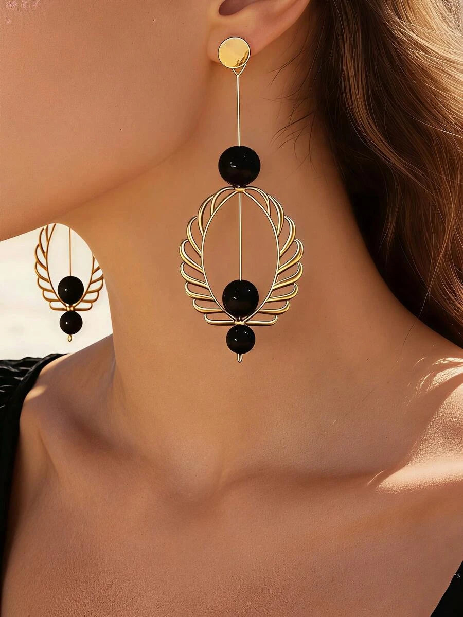 Retro Geometric Rotatable Drop Earrings