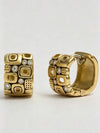 Vintage Wide Band Zirconia Hoop Earrings