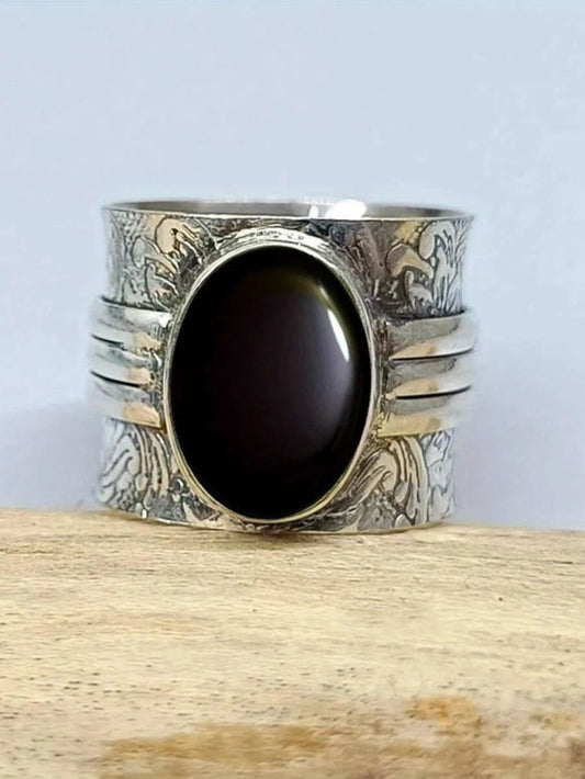 Vintage Silver Birthstone Band Ring