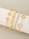 Gold Clover Bracelet Set