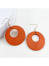 Vintage Wooden Hollow Round Earrings