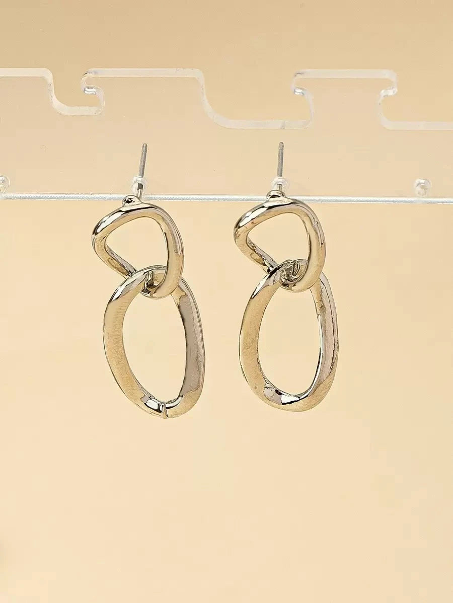 Chain Design Drop Earrings