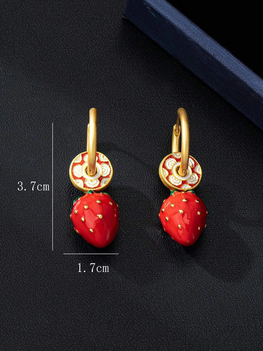 Enamel Geometric Hoop Earrings