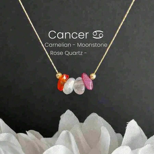 Cancer Zodiac Crystal Collarbone Necklace