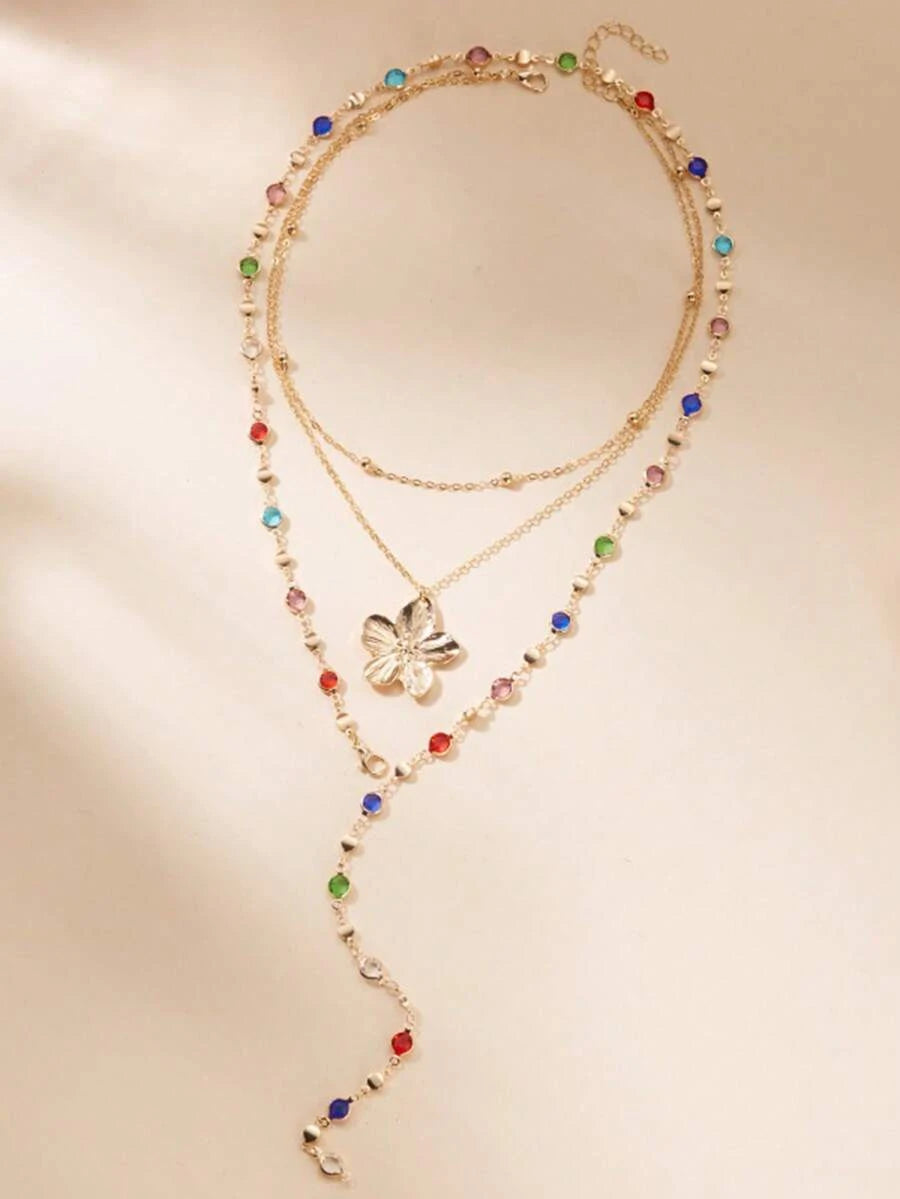 Pearl Flower Tassel Shell Necklace