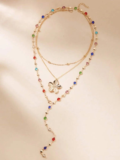 Pearl Flower Tassel Shell Necklace