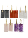 Natural Amethyst Square Pendant Earrings