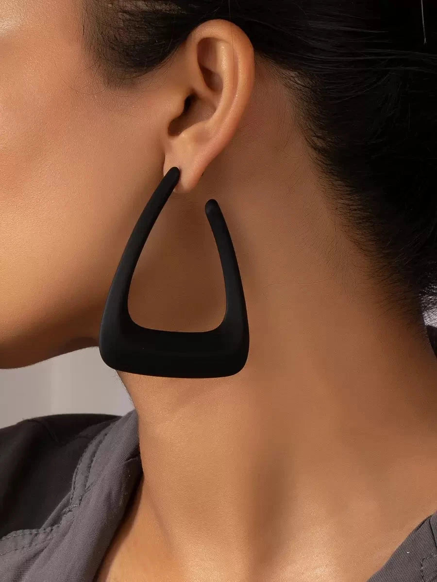 Geometric Design Hoop Earrings