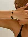 Gold Plated Stainless Steel Flower Bracelet