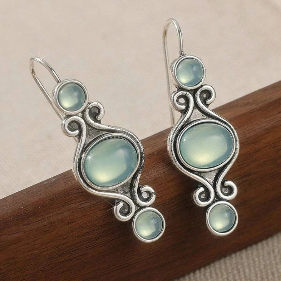 Floral Carved Bead Drop Earrings