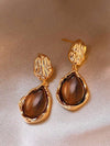 French Vintage Resin Water Drop Earrings