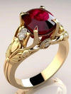 Vintage Gold Plated Ruby Solitaire Ring
