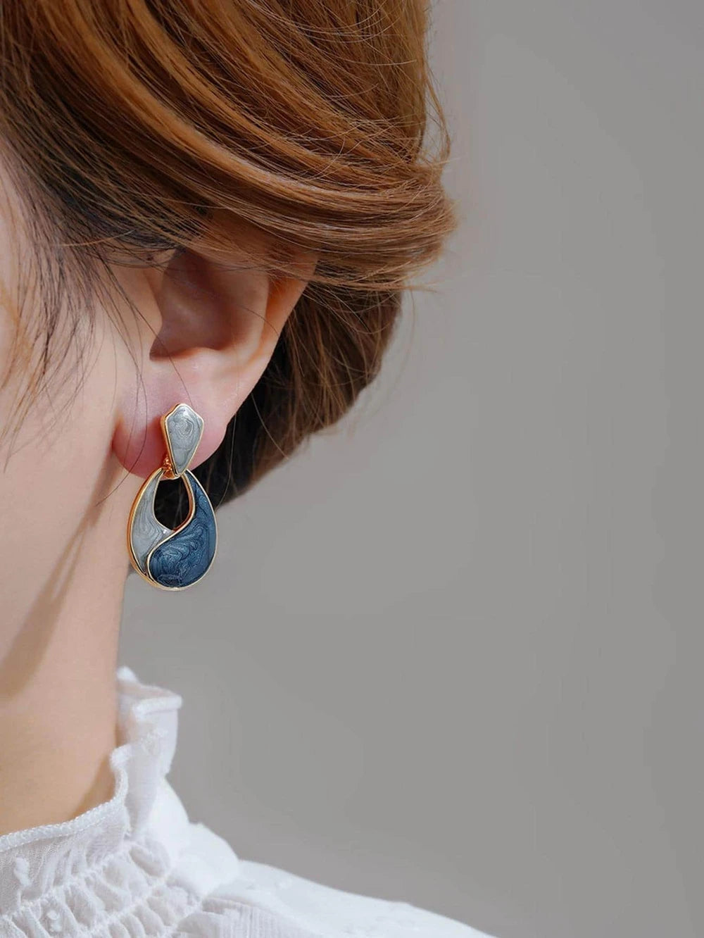 Two Tone Drop Earrings