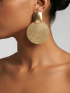 Geometric Disc Patchwork Statement Earrings