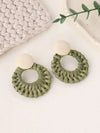 Handmade Woven Rattan Circle Earrings