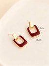 Retro Coffee Square Drop Earrings