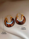 Vintage Geometric Resin Hoop Earrings