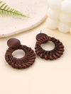 Handmade Woven Rattan Circle Earrings