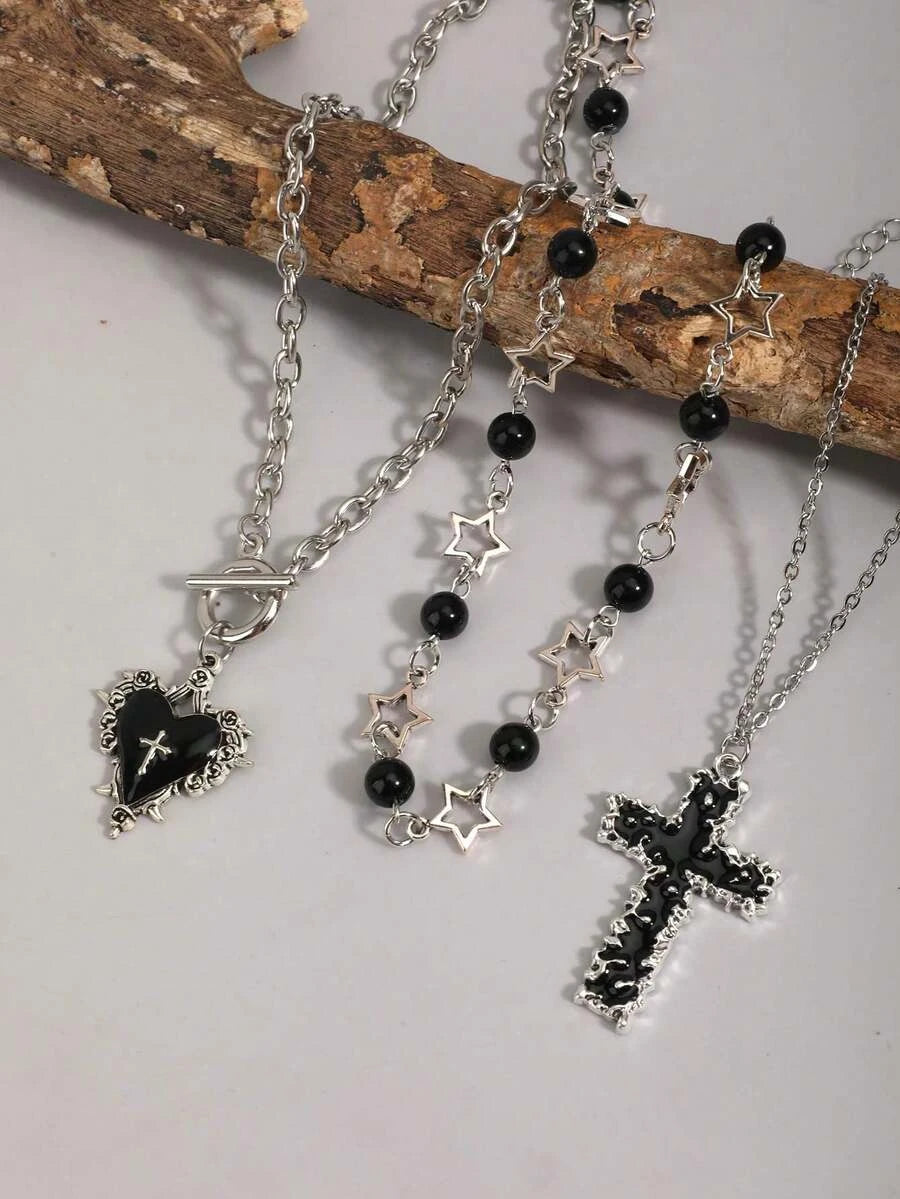 Vintage Gothic Thorn Rose Choker Set