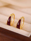 Minimalist Geometric Copper Hoop Earrings