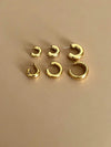 12pcs Vintage Shiny Gold Earring Set, Plain Hoop