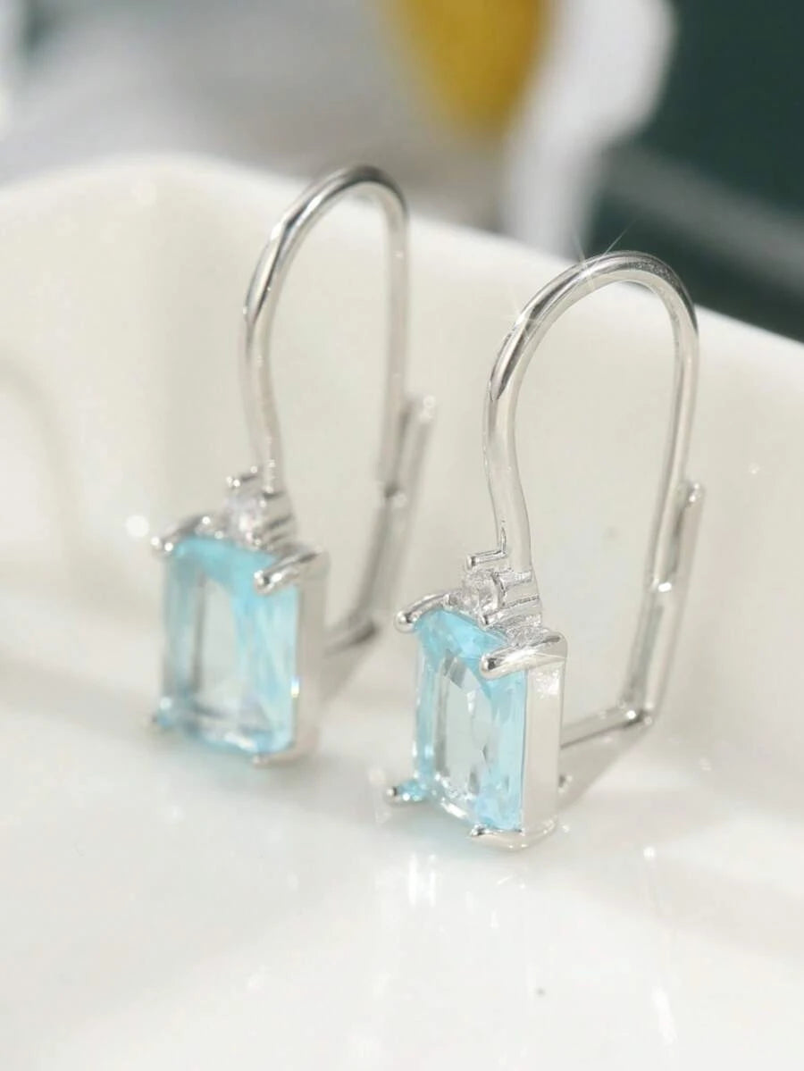 Retro Square Cubic Zirconia Earrings