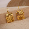Vintage Gold Hollow Square Earrings
