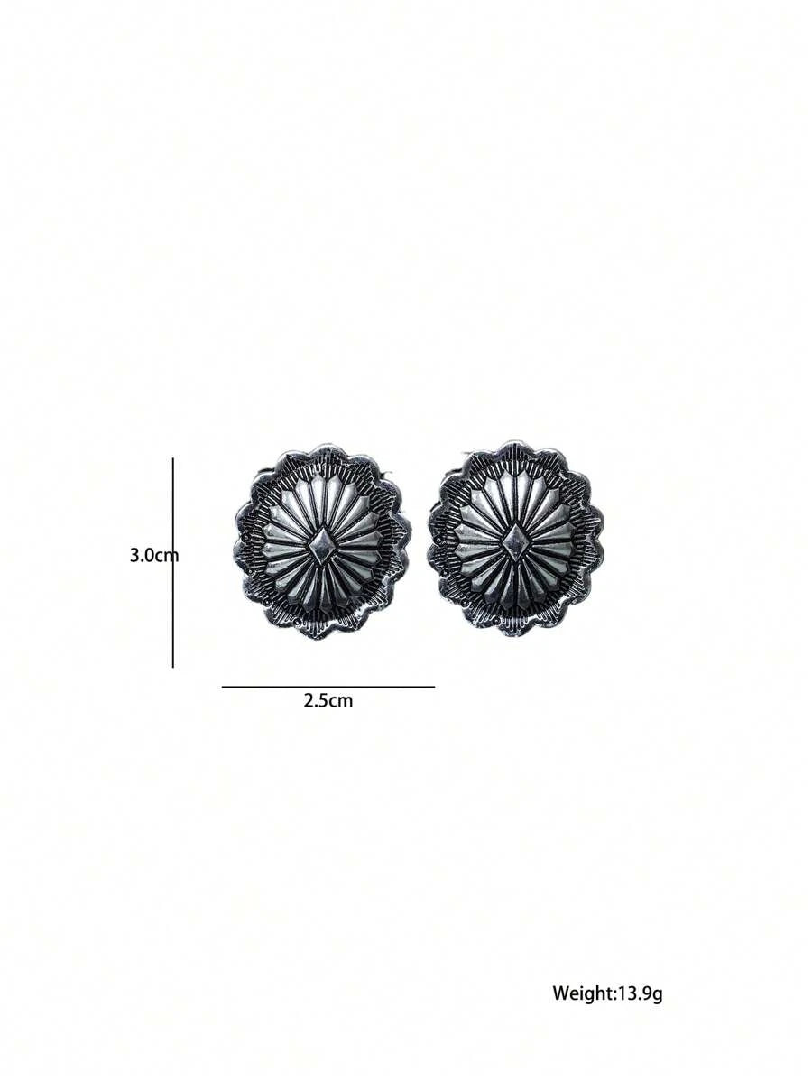 Vintage Carved Geometric Earrings