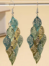 Korean Retro Leaf Tassel Earrings
