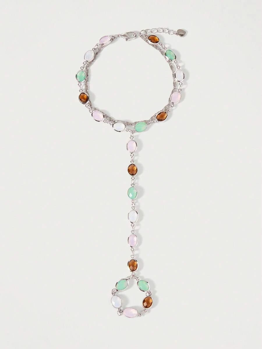 Glisma 18K Gold-Plated Beaded Finger Chain