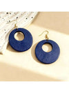 Vintage Wooden Hollow Round Earrings