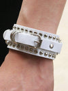 Punk Studded Faux Leather Bracelet Set